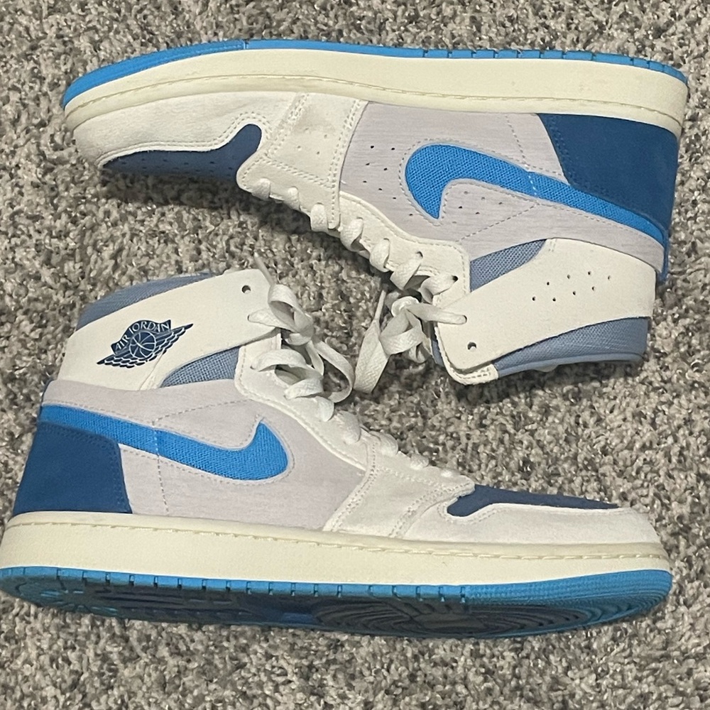 Nike Air Jordan Blue and White High-Top Sneakers Men’s 9.5